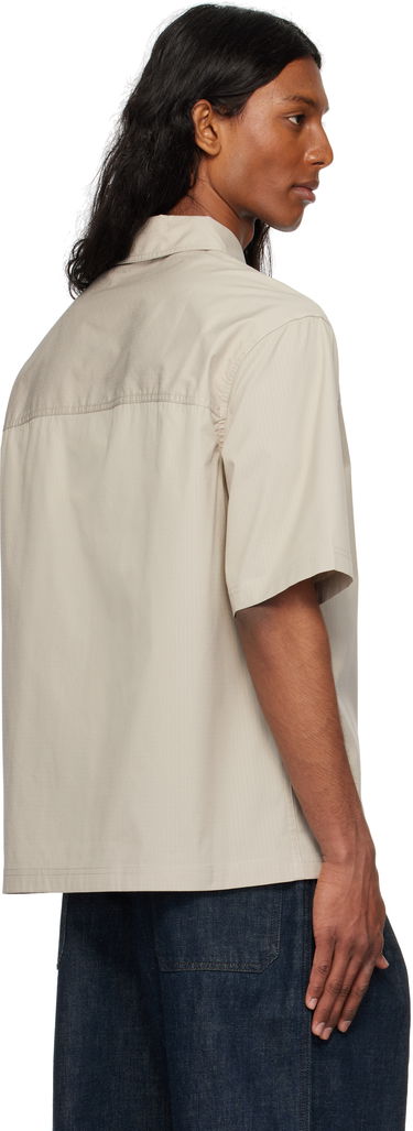 Риза MAISON KITSUNÉ Maison Kitsuné Short Sleeve Overshirt Бежово | OM00429WW9020, 2
