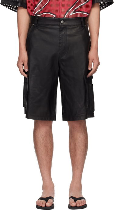 Къси панталони AMIRI AMIRI MA Leather Carpenter Shorts Черно | AMLTSH1014, 0