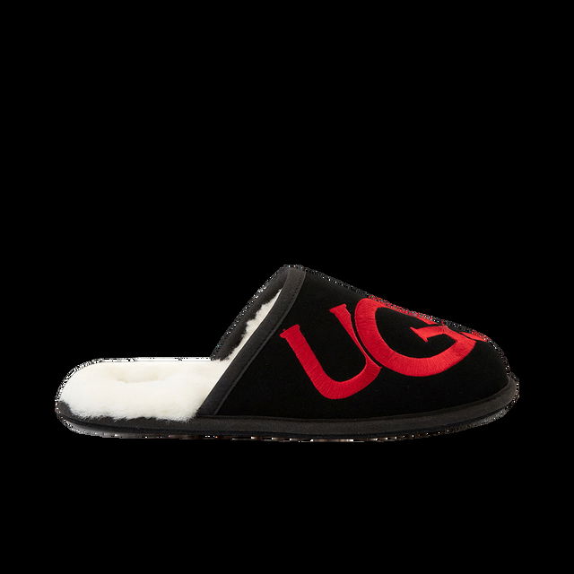 Scuff Logo Slipper Black Red