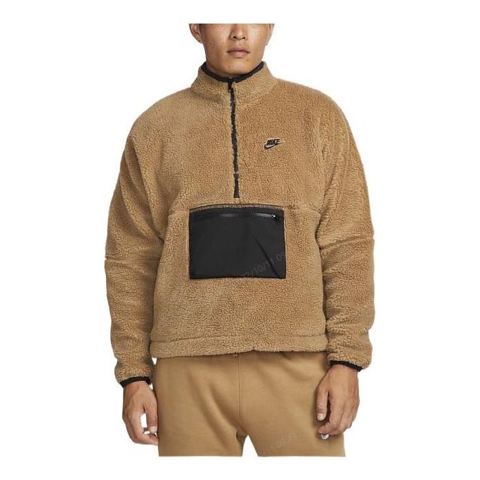 Пуловер Nike Club Winter Half-Zip Fleece Jacket Кафяво | DQ4881-258, 0