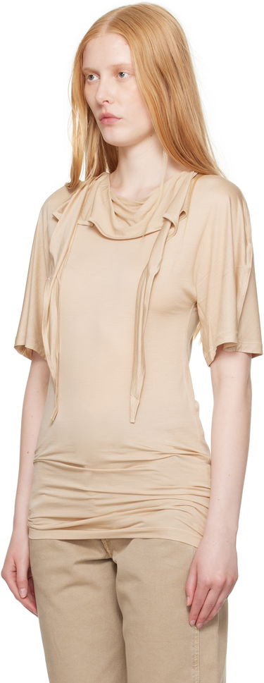 Тениска LEMAIRE Lemaire Short Sleeve Foulard T-Shirt Бежово | TO1337 LJ1011, 3