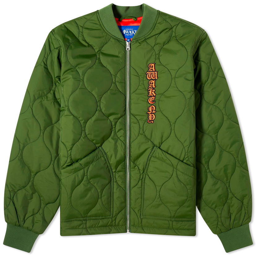 Яке Awake NY Cobra Quilted Bomber Jacket Зелено | AWK-FW23-OT003-FST