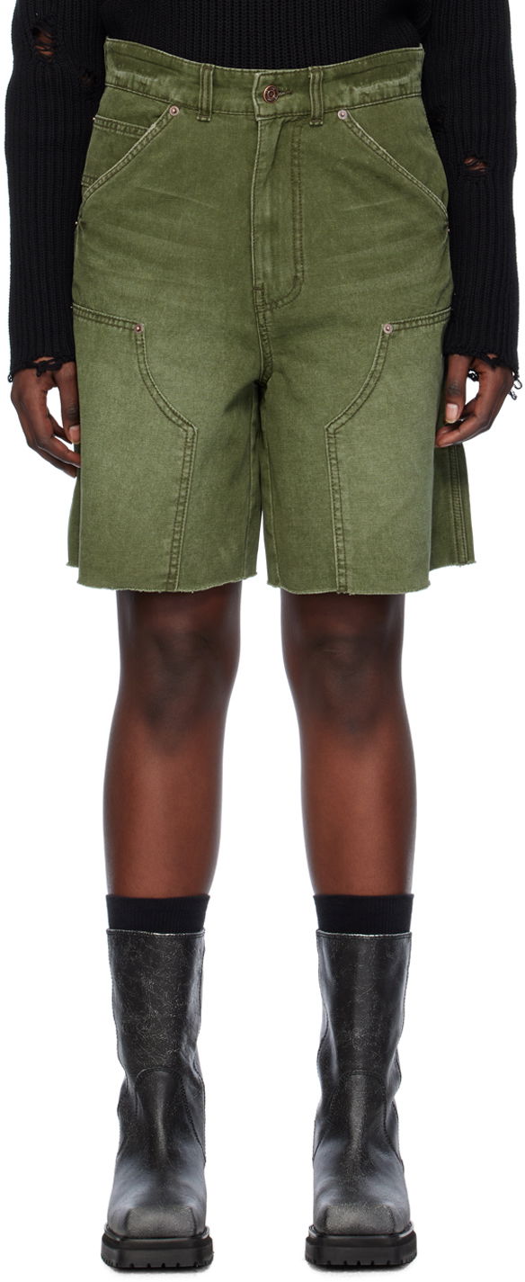 Къси панталони We11done Faded Denim Shorts Зелено | WD-DP0-24-379-M-KK, 0