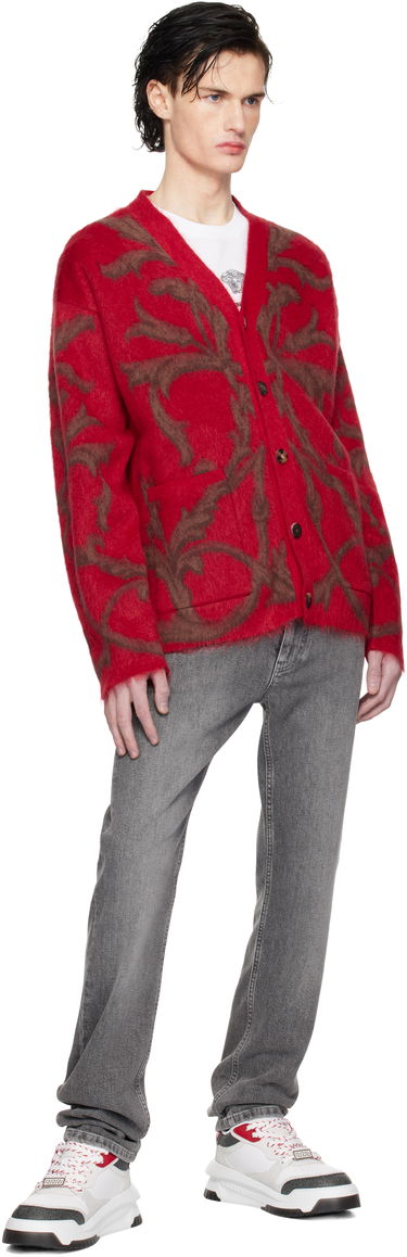 Пуловер Versace Mohair-Blend Cardigan With Baroque Print Червено | 1017300_1A12243, 3