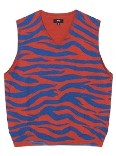 Пуловер Stüssy Tiger Printed Sweater Vest Червено | 117139-0601