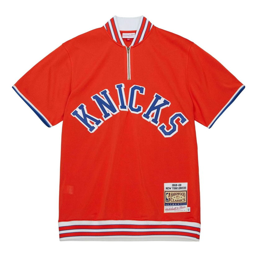 Фланелка Mitchell & Ness NBA New York Knicks 1968-69 Shooting Shirt Червено | ASSH5697-NYK68PPPORAN