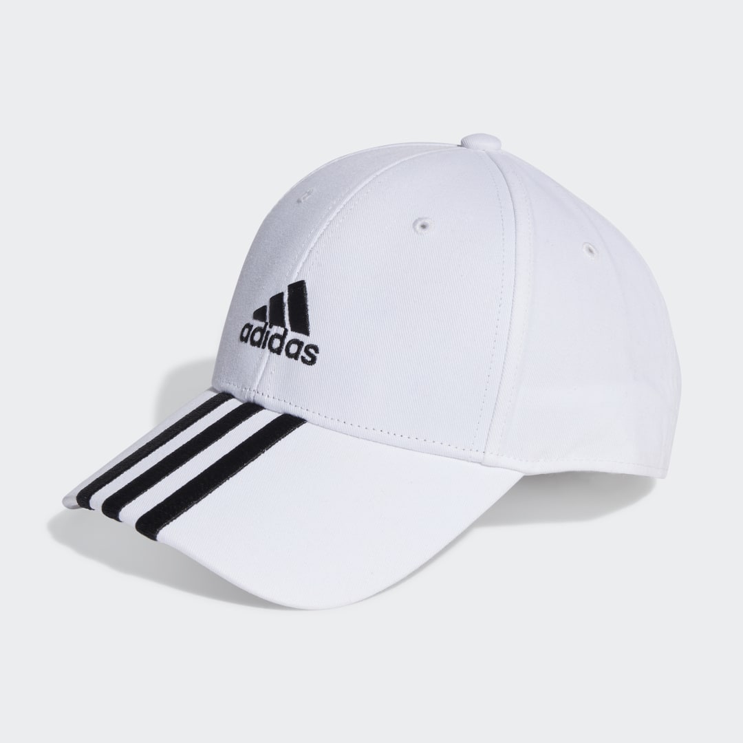 Шапка с козирка adidas Originals 3-Stripes Cotton Twill Baseball Cap Бяло | II3509, 0
