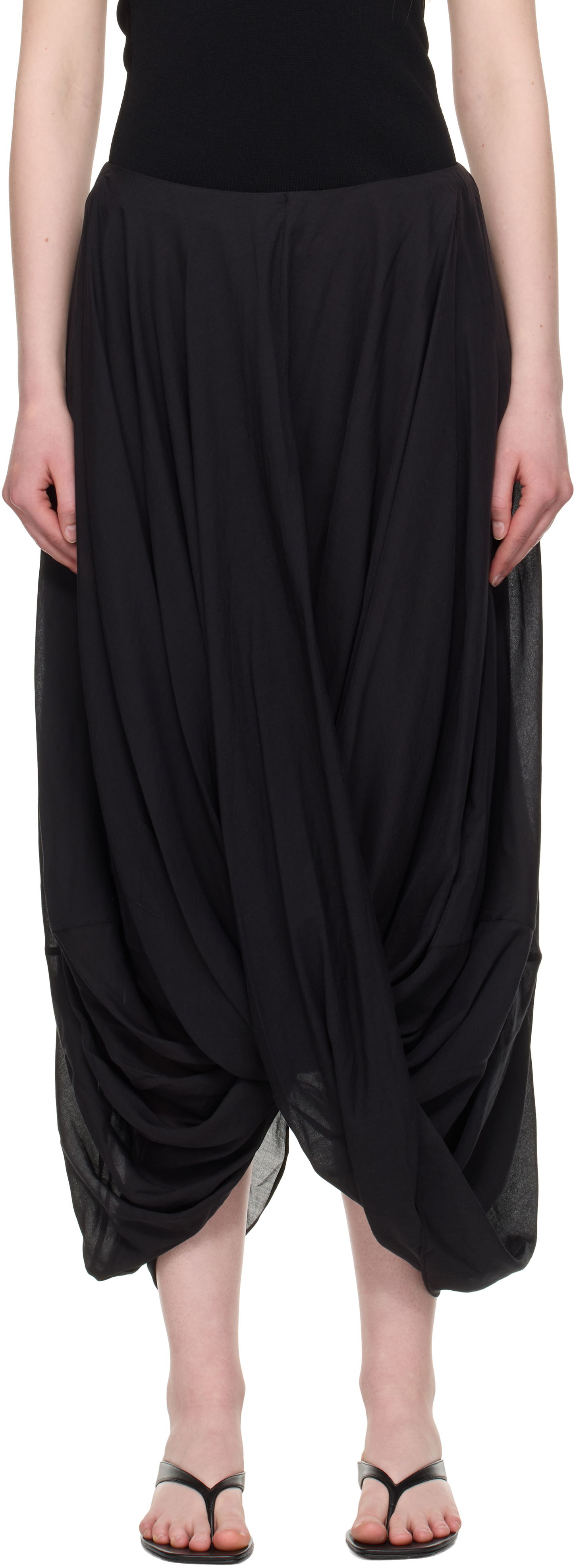 Пола TOTEME TOTEME Cocoon Maxi Skirt Черно | 253-WRB0306-FB0430, 0