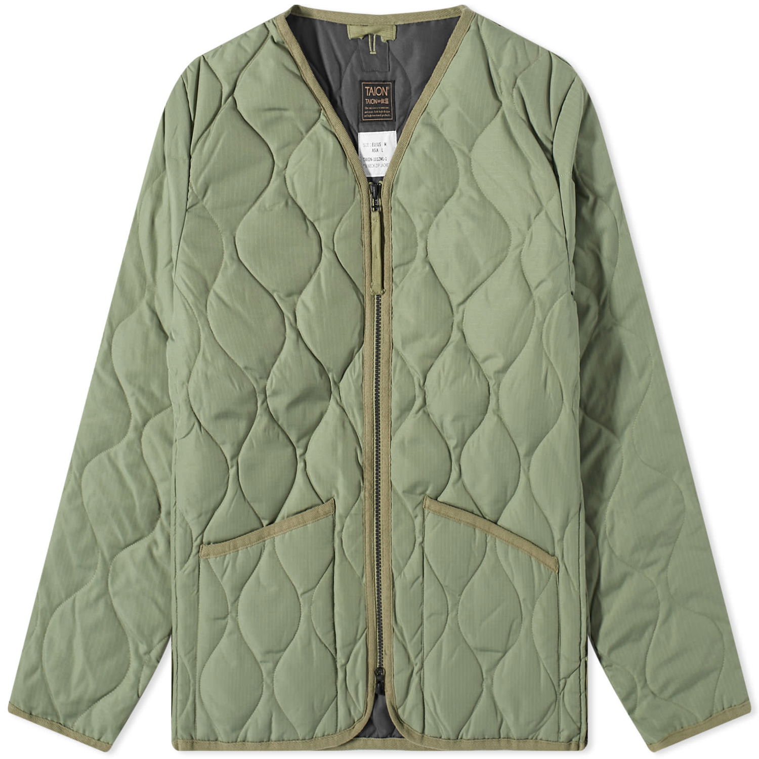 Яке TAION Military Zip Down Jacket Зелено | TAION-101ZML-1-SGN, 0