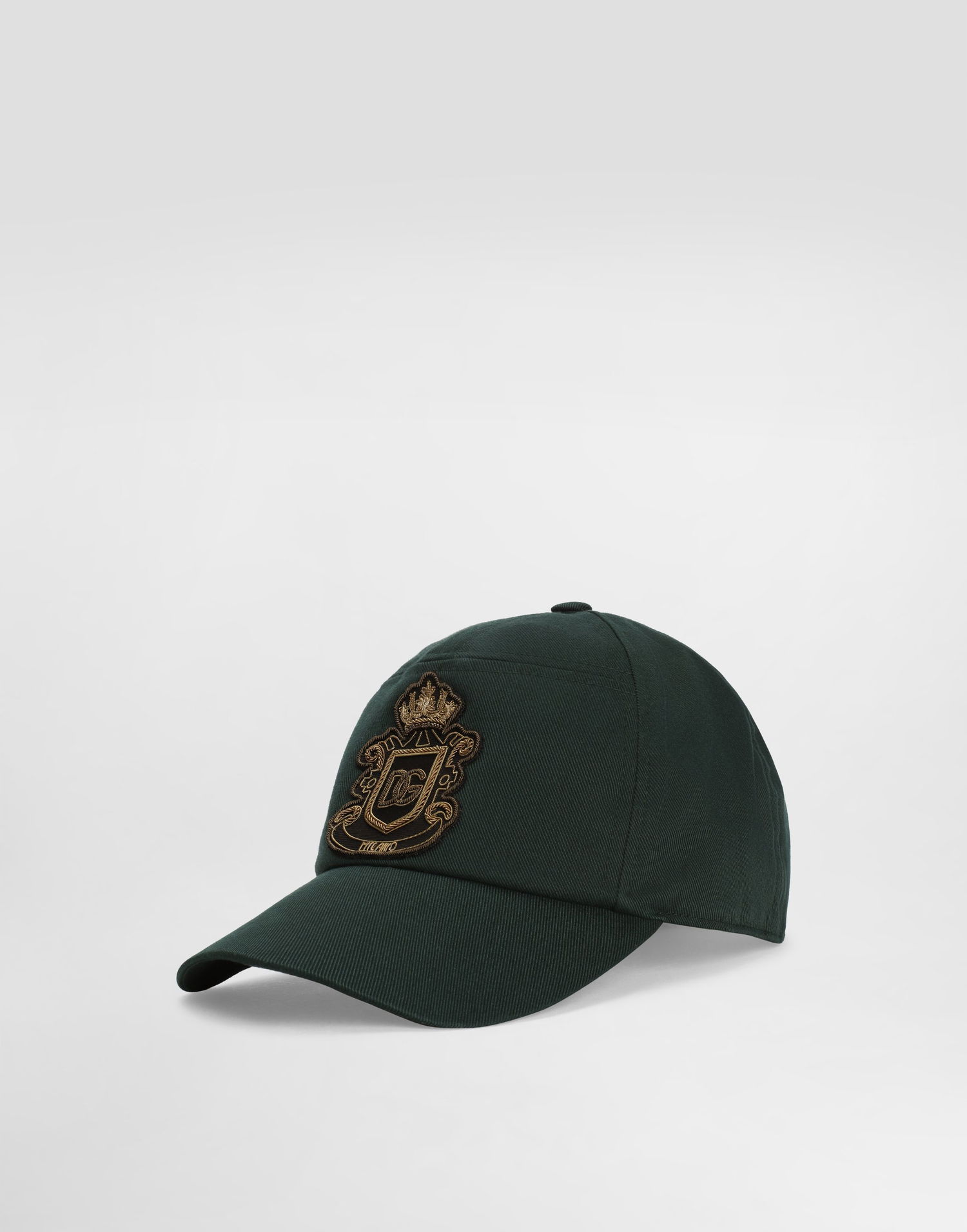 Шапка с козирка Dolce & Gabbana Cotton Gabardine Baseball Cap with Embroidered Emblem Зелено | GH931ZFUFJUV0707, 0