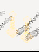 Gold-Tone Chain Drop Earrings with Crystals