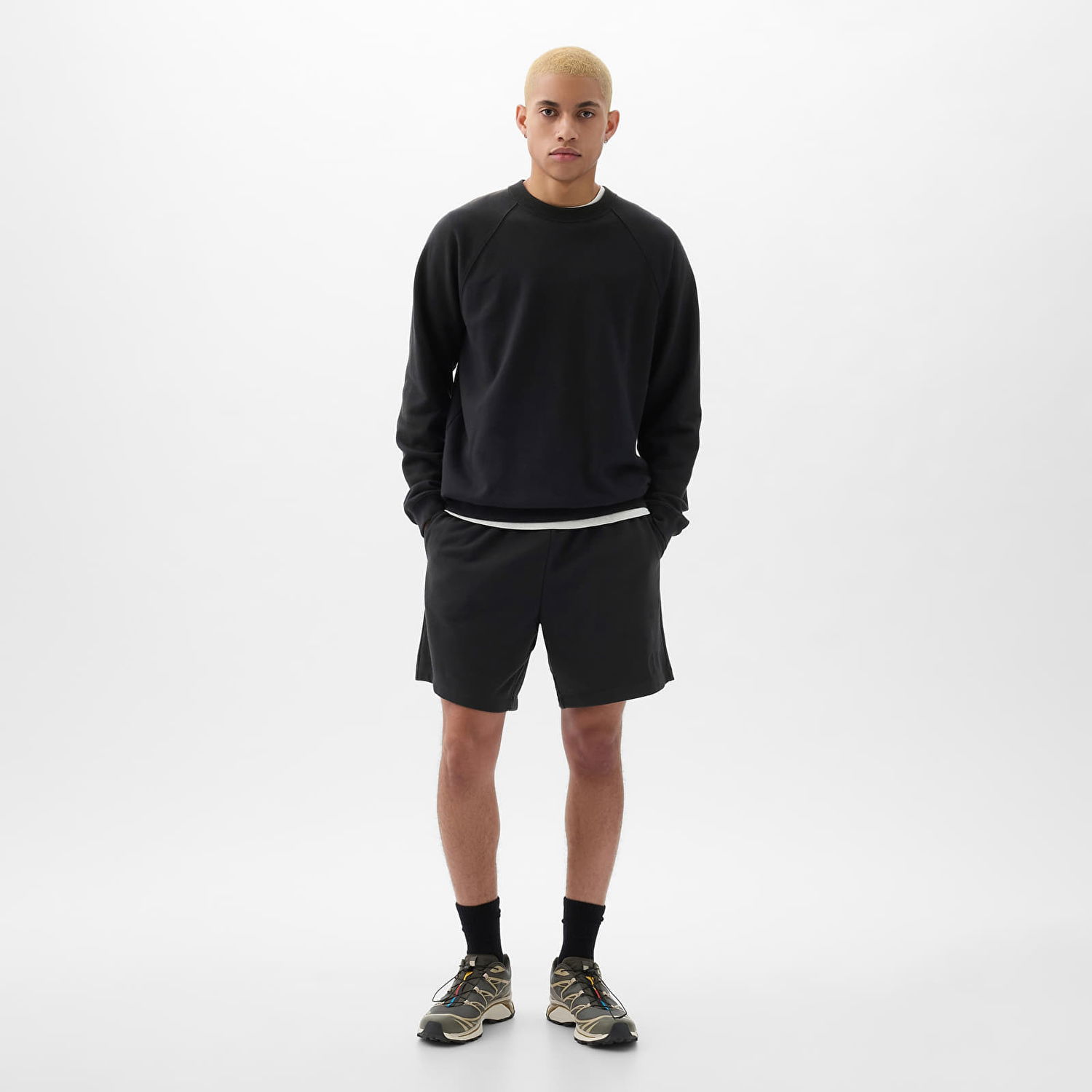 Къси панталони GAP French Terry Logo Shorts Moonless Night Черно | 868464-01, 0