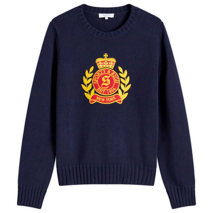 Пуловер Sporty & Rich Crest Knitted Crewneck Тъмно синьо | WS065516243BL32-NVY