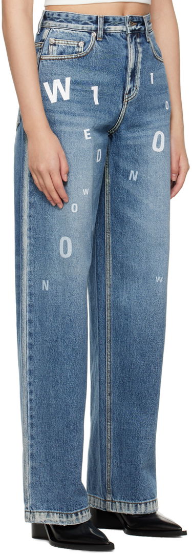 Дънки We11done Random Logo Straight Leg Jeans Синьо | WD-DP3-22-387-W-NV, 1