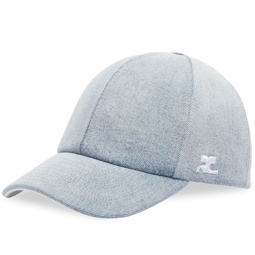 Шапка с козирка Courrèges Light Wash Denim Baseball Cap Синьо | 124ACT002DE0016-7011