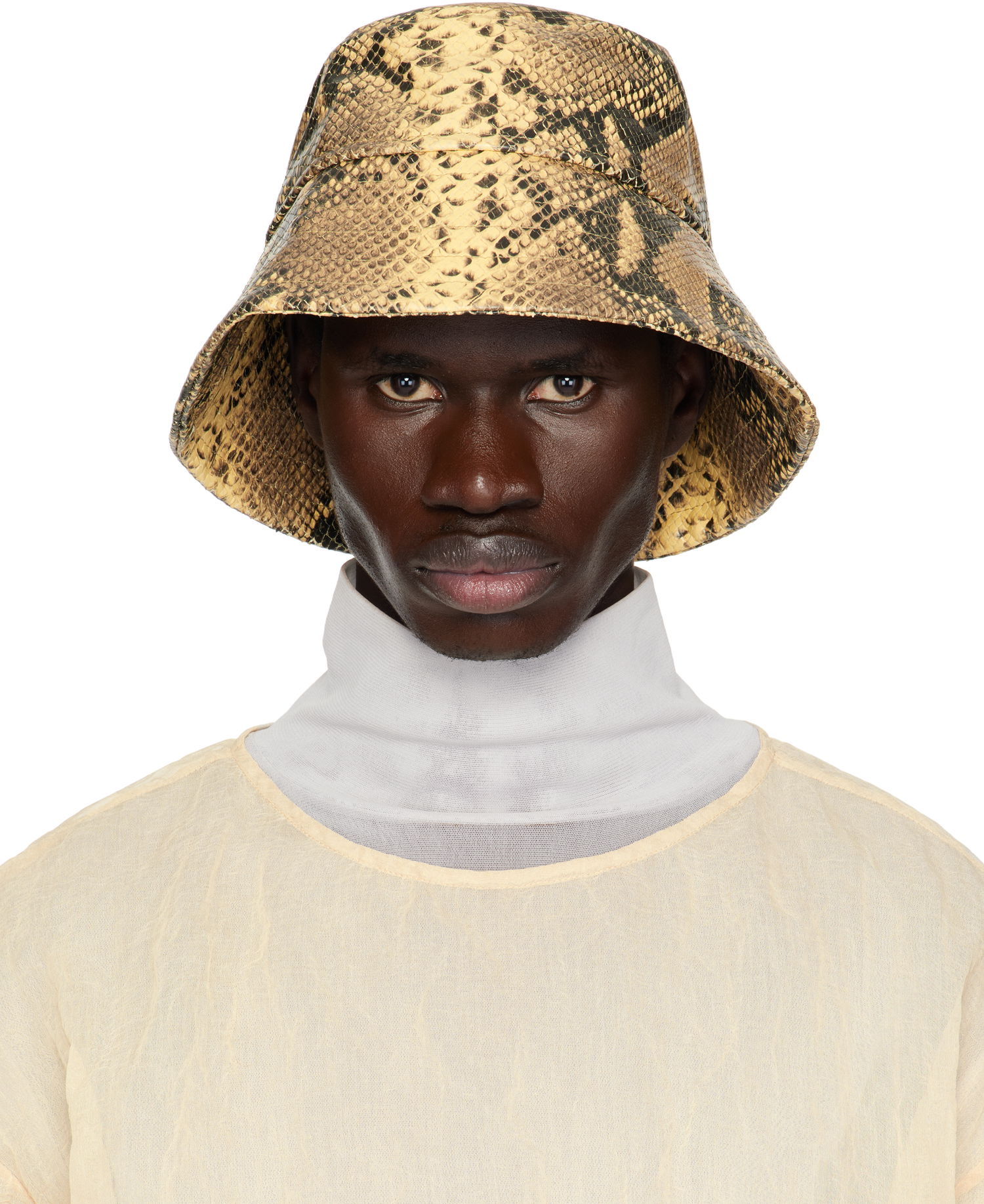 Шапка Dries Van Noten Dries Van Noten Leather Bucket Hat Жълто | 251-029501-1545, 0