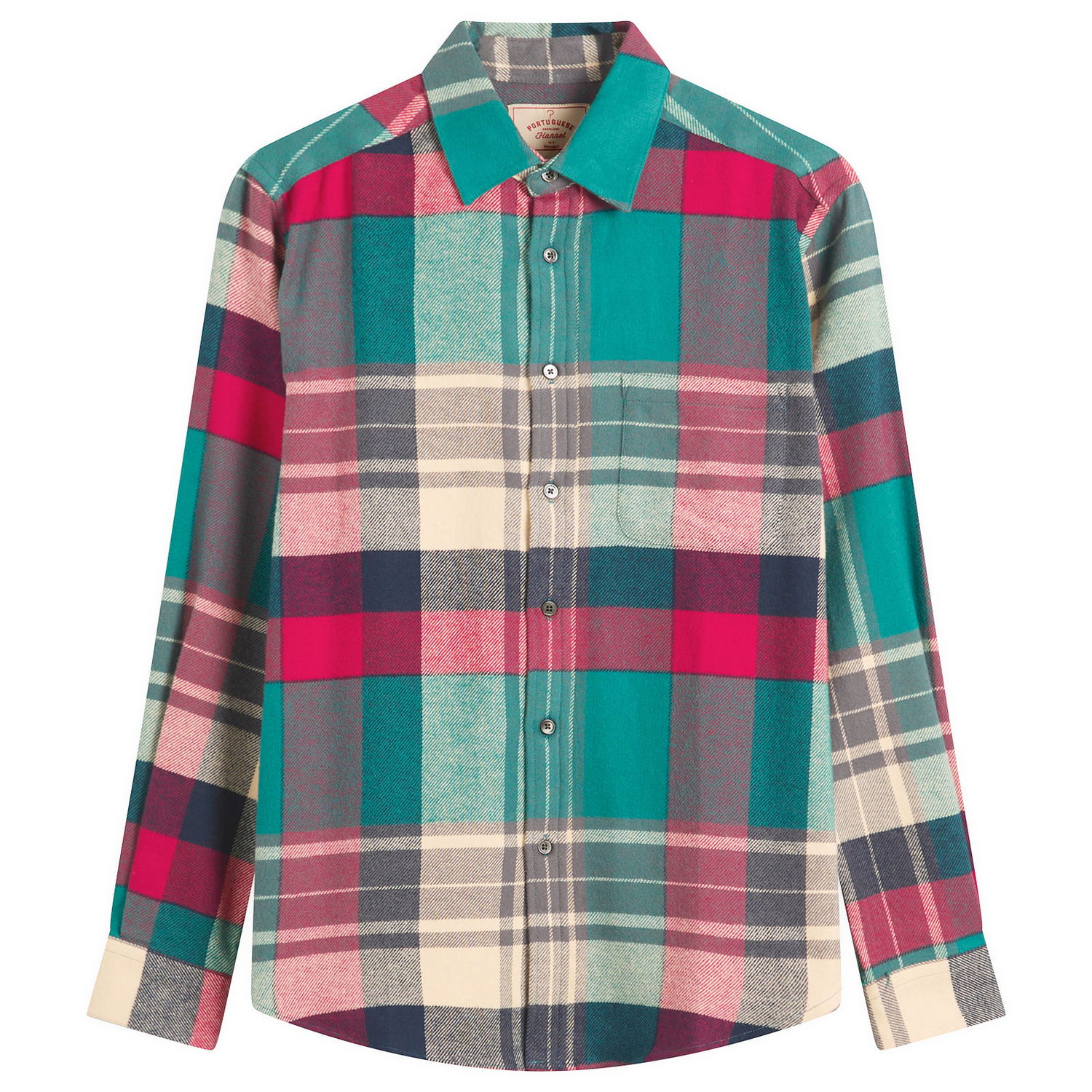 Риза Portuguese Flannel Tintor Flannel Check Shirt Многоцветен | AW25074-GRN, 1