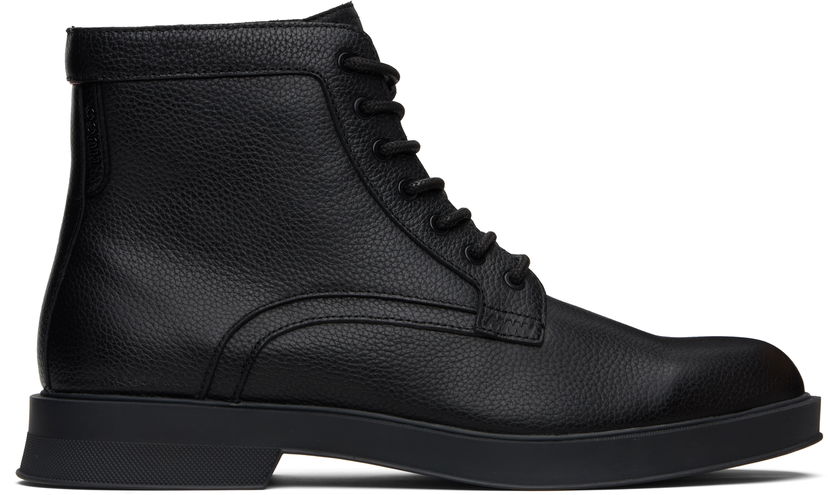 Кецове и обувки BOSS Hugo Grained Leather Boots Черно | 50552559