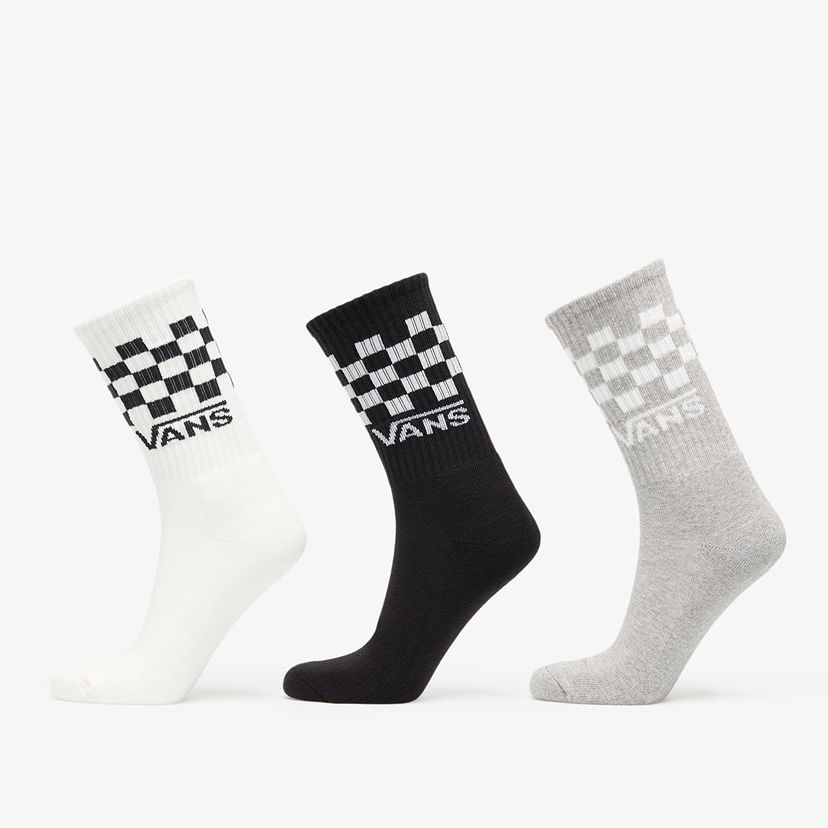 Чорапи Vans Vans Classic Check Crew Socks 3-Pack Бяло | VN000QBUY281