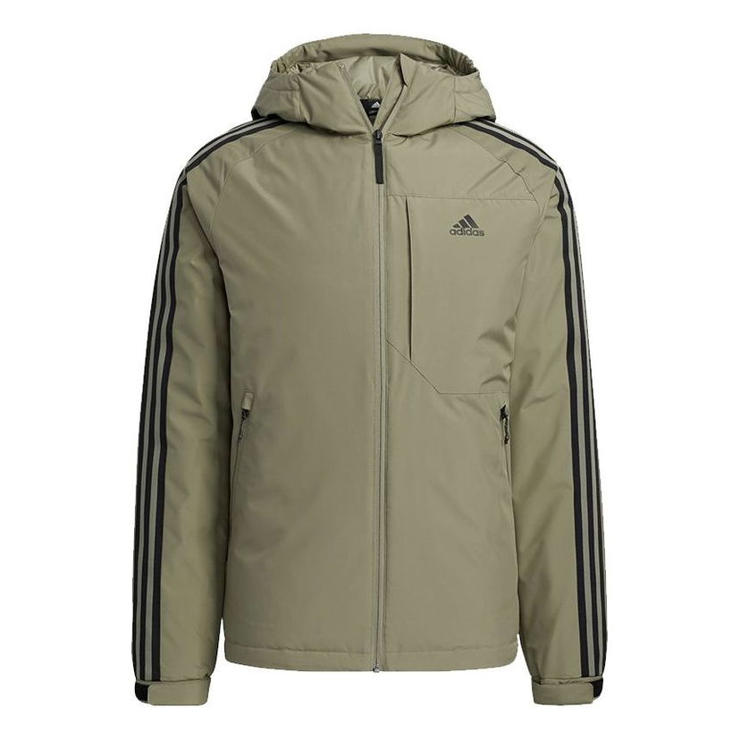 Парка adidas Originals 3-Stripes Hooded Down Jacket Зелено | H23083
