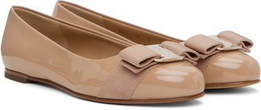 Облекло FERRAGAMO Salvatore Ferragamo Varina Bow Ballerina Flats Бежово | 753657, 3