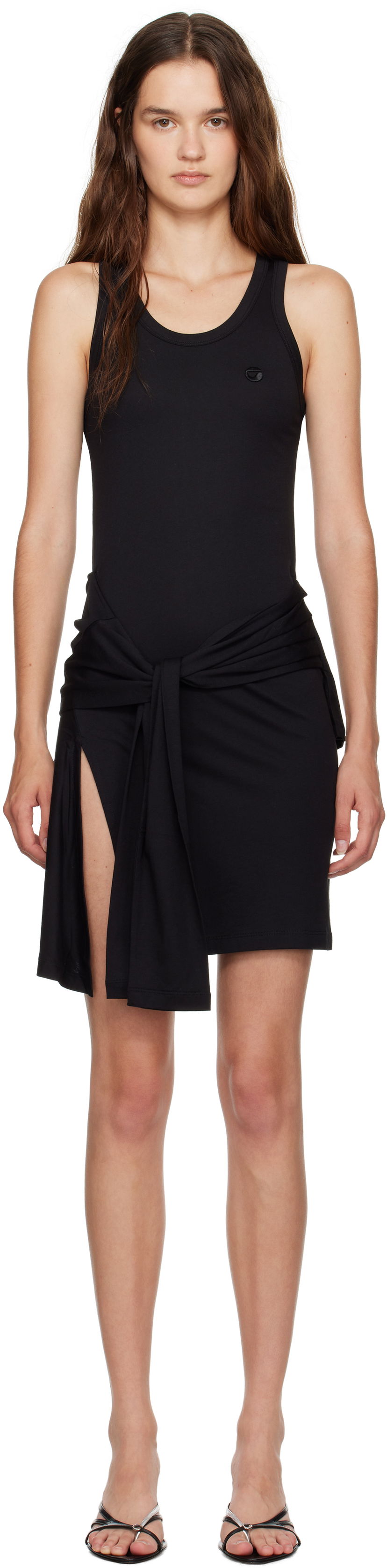 Pокля Coperni Coperni Knotted Jersey Minidress Черно | COPJS160F5009