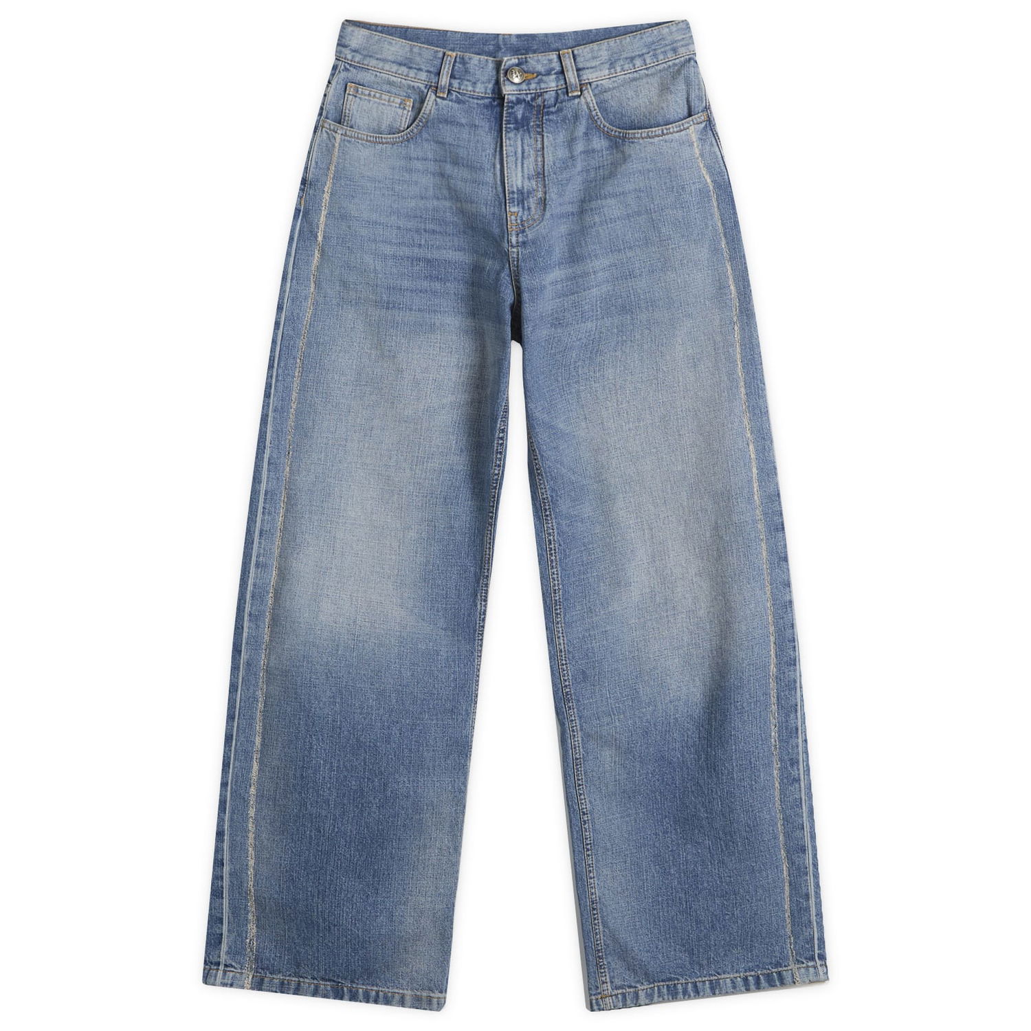 Дънки Palm Angels Palm Angels Loose Fit Jeans 28" Синьо | PMYA049S25DEN0024040, 1