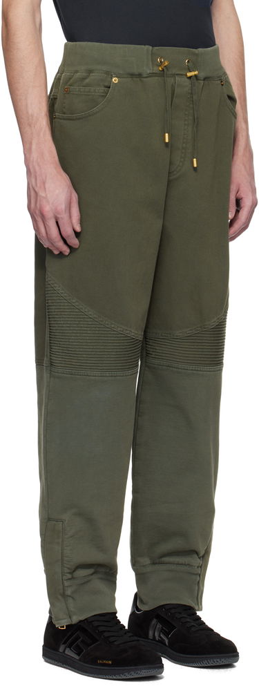 Спортни панталони Balmain Balmain Loose-Fit Denim & Jersey Trousers Зелено | EH1MD045DF43, 1