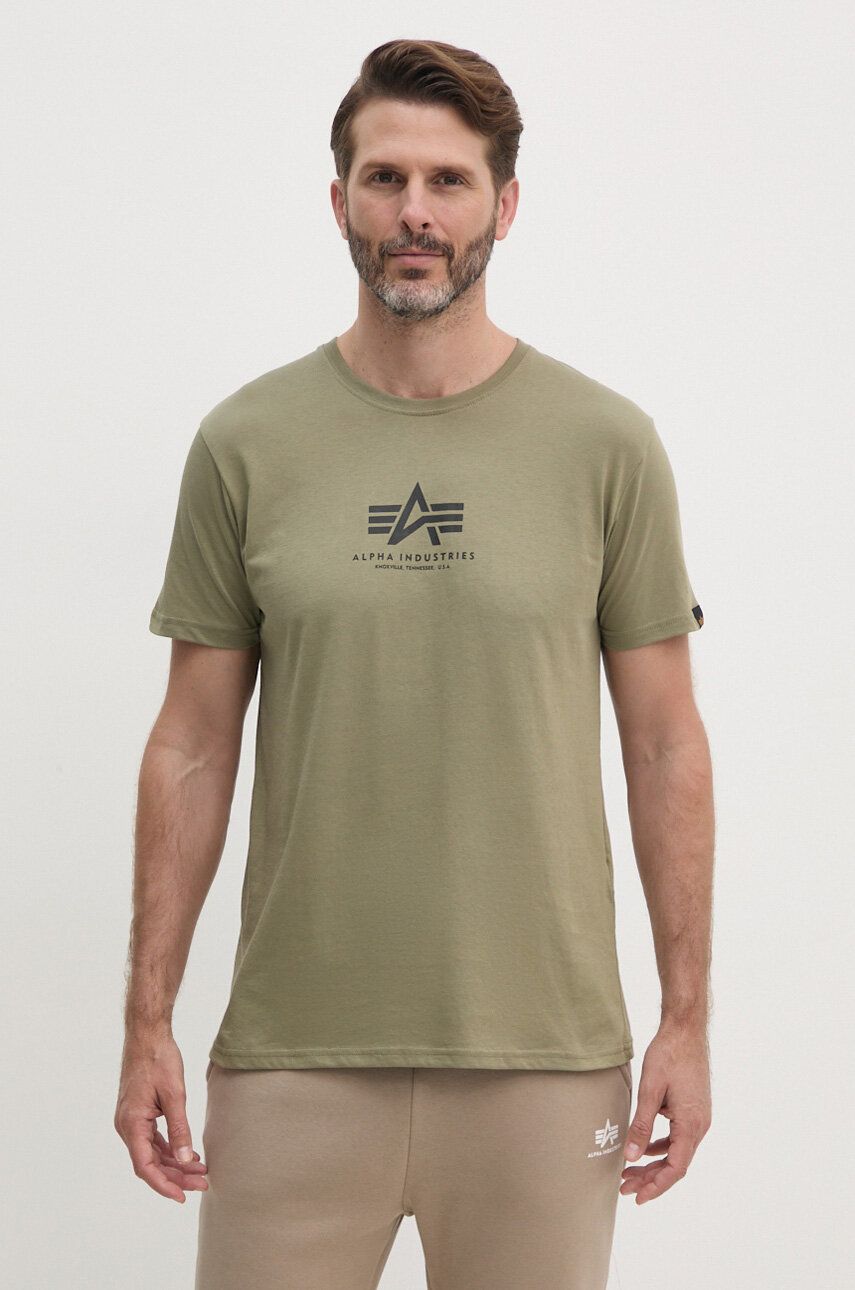 Тениска Alpha Industries Olive Green Logo T-Shirt Зелено | 118533.11, 0