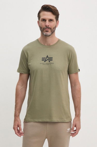 Тениска Alpha Industries Olive Green Logo T-Shirt Зелено | 118533.11, 0