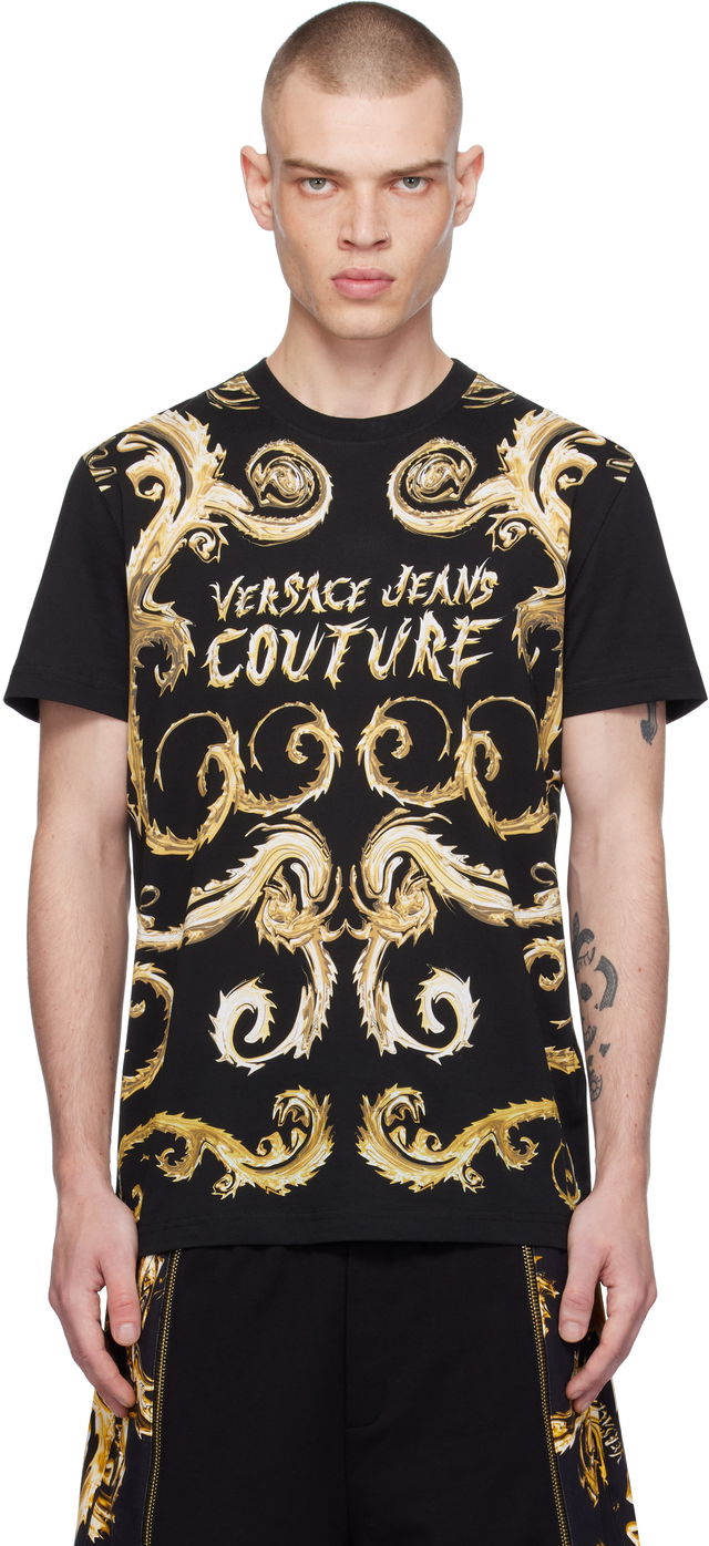 Slim-Fit T-Shirt with Golden Print