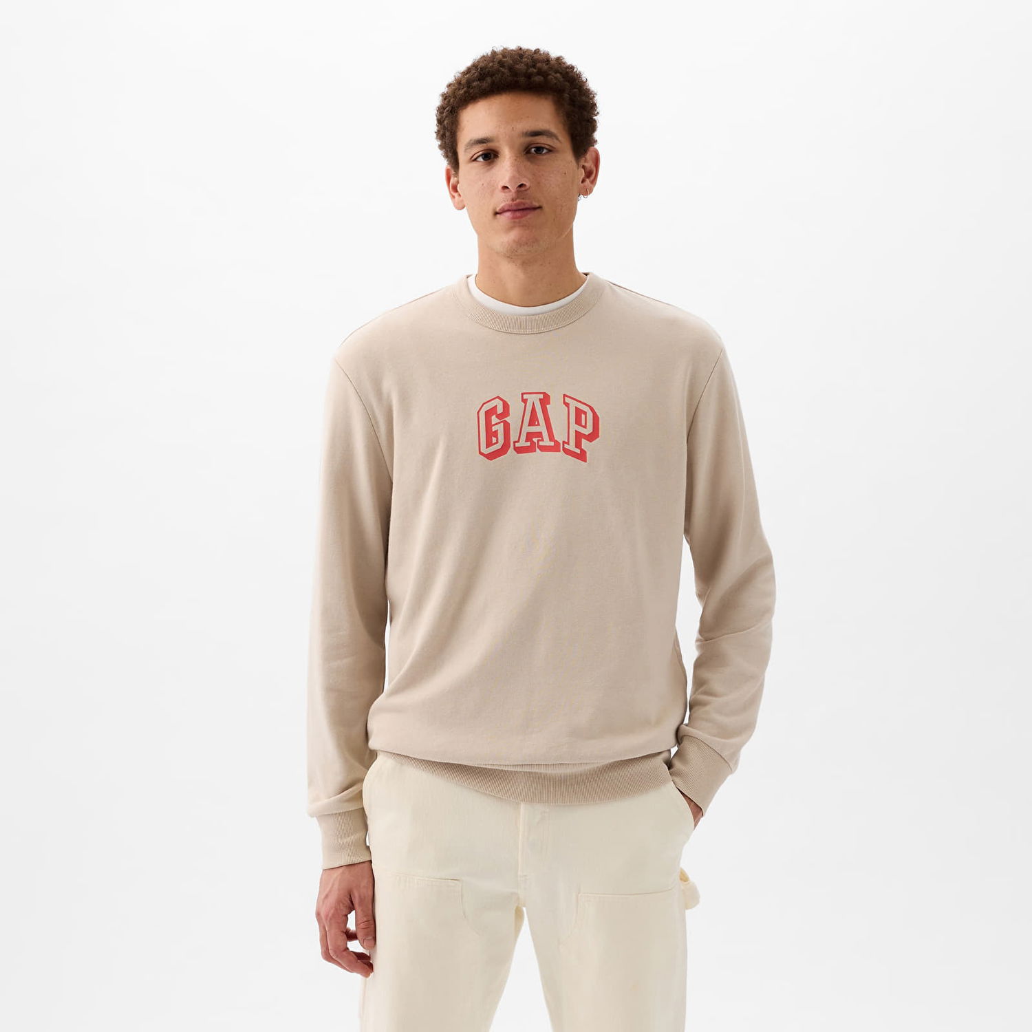 Суитчър GAP Logo Crewneck Sweatshirt Bedrock 291 Бежово | 868456-01, 0