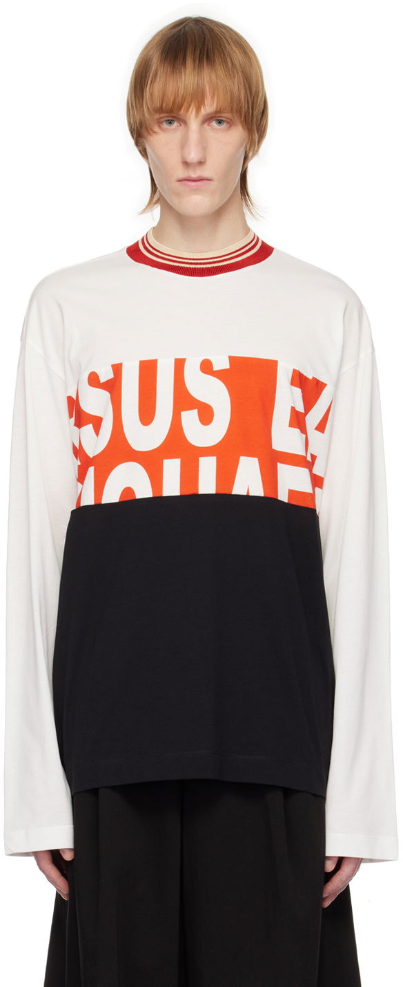 Тениска Dries Van Noten Paneled Long Sleeve T-Shirt Бяло | 231-021145-6600, 0