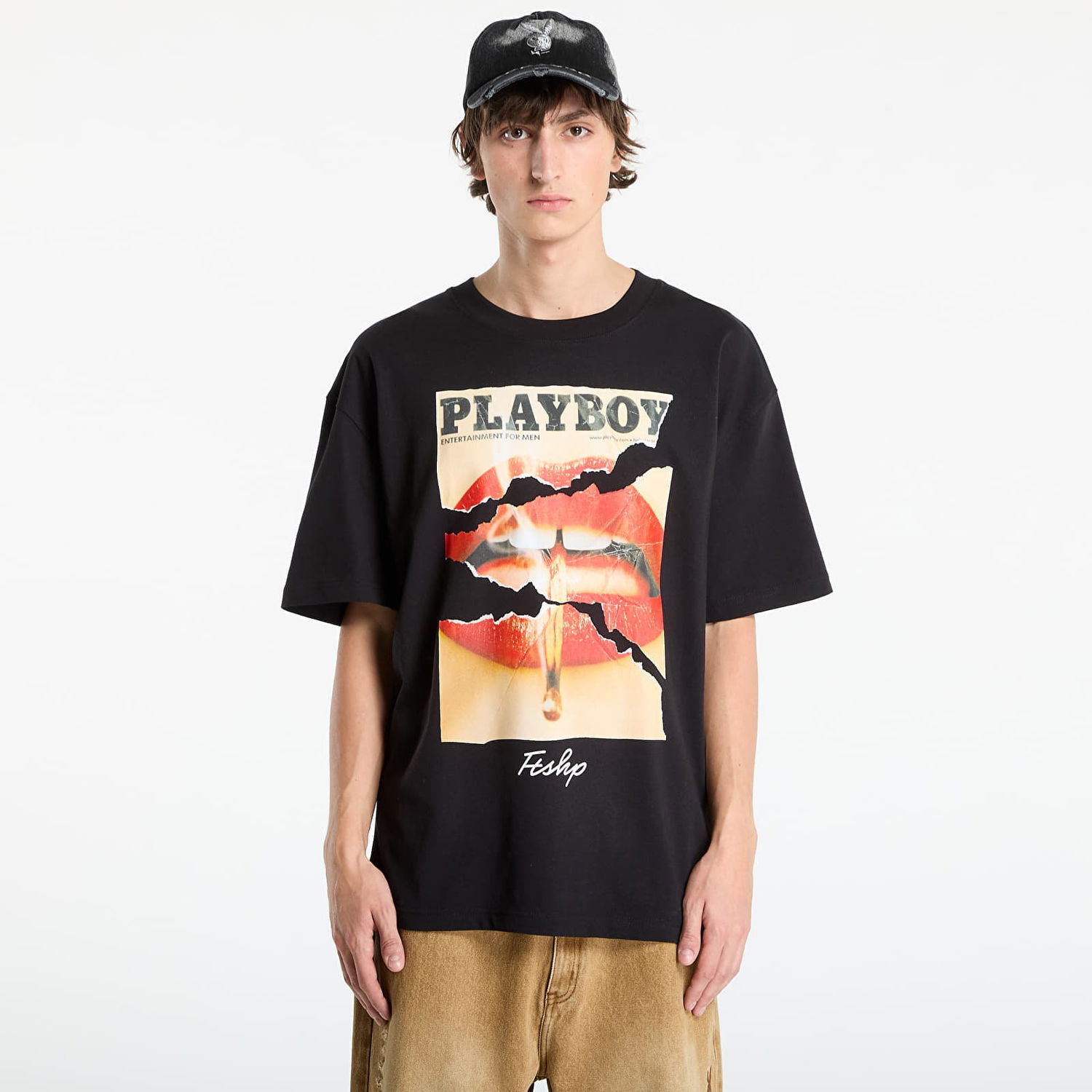Тениска Footshop Playboy x FTSHP Cover Tee 2013/11 UNISEX Black Черно | FTSHP_524, 0