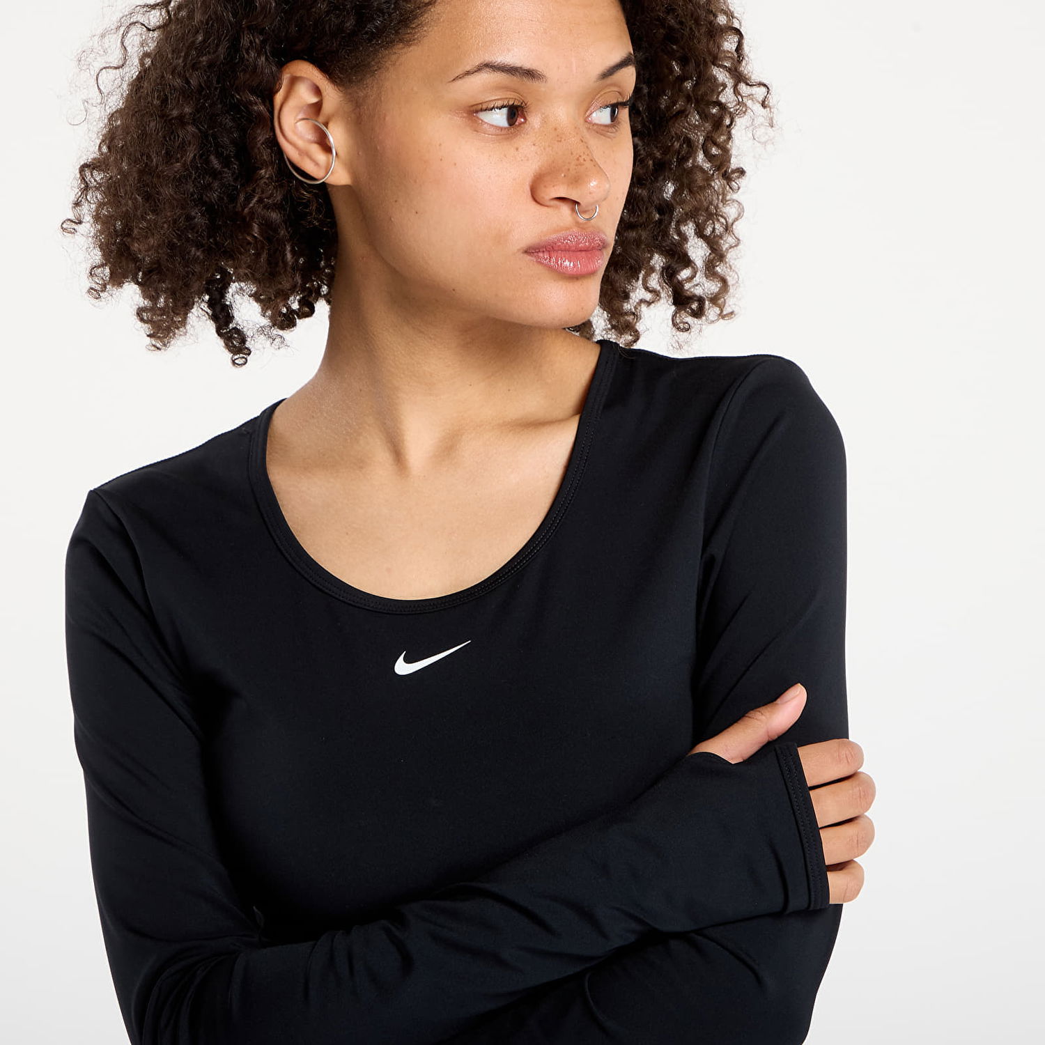 Съкратен топ Nike Pro Dri-FIT Cropped Long-Sleeve Top Черно | HV9992-010, 1