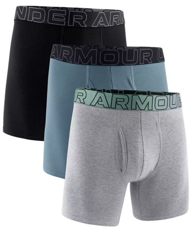 Боксерки Under Armour Under Armour Solid 6" Boxer Shorts, 3-Pack Сиво | 1383889-035, 0