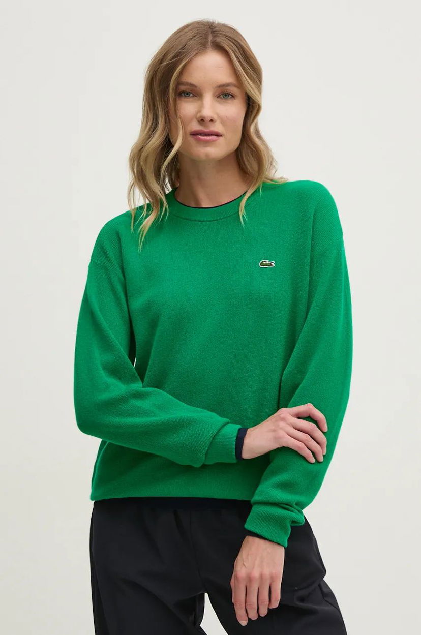 Пуловер Lacoste Women's Crewneck Sweater Зелено | AF9551