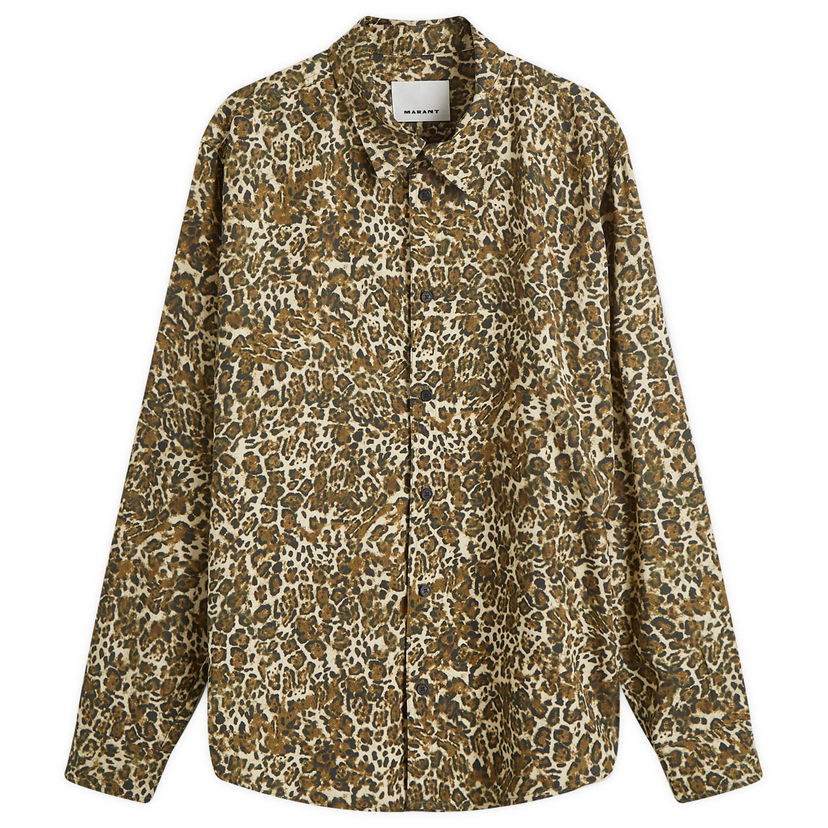 Риза ISABEL MARANT Long Sleeve Shirt Cybilio Print Кафяво | 24HCH0124HB-B4I03H-99LE