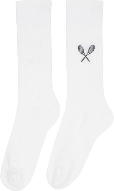 Чорапи Thom Browne Tennis Racquet Athletic Socks Бяло | MAS215A-Y3022, 1