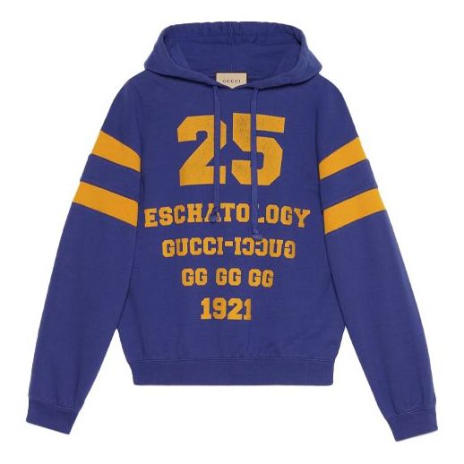 Суитчър Gucci SS21 Alphabet Stripe Print Pullover Hoodie Синьо | 655469-XJDHN-4120, 0