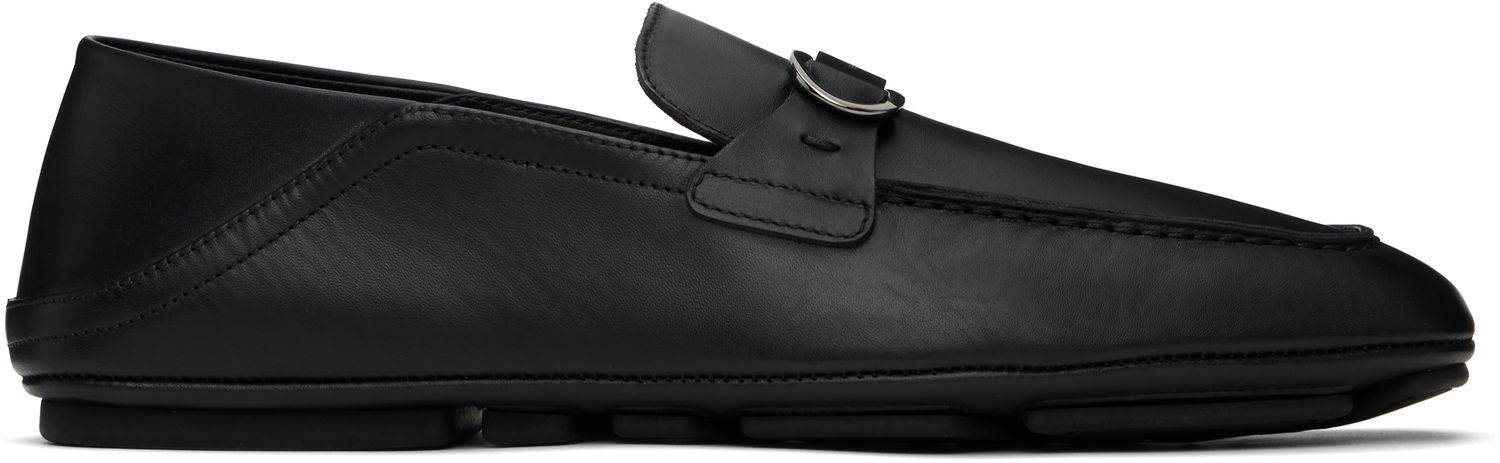 Кецове и обувки FERRAGAMO Ferragamo Hybrid Gancini Ornament Loafers Черно | 778863, 0