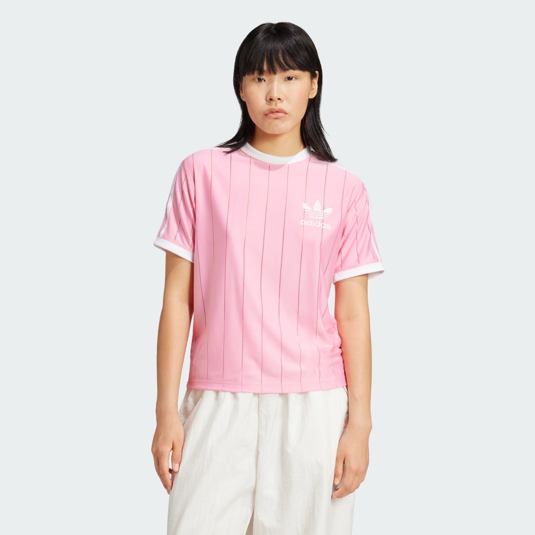 Тениска adidas Performance Adicolor 3-Stripes Pinstripe T-Shirt Розово | IY7229, 0