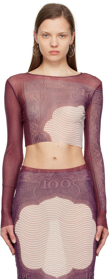 Съкратен топ Jean Paul Gaultier Jean Paul Gaultier 'The Cartouche' Long Sleeve Top Лилаво | 24/25-U-TO018-T515-300128, 0