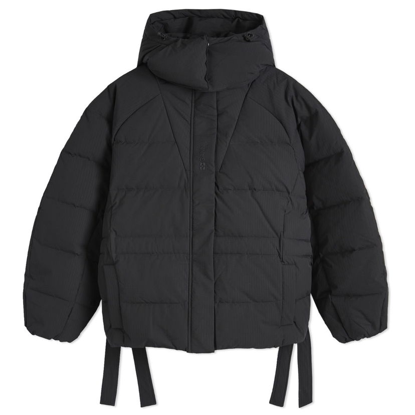 Пухо яке GANNI Tech Seersucker Oversized Puffer Jacket Черно | F9496-BLACK