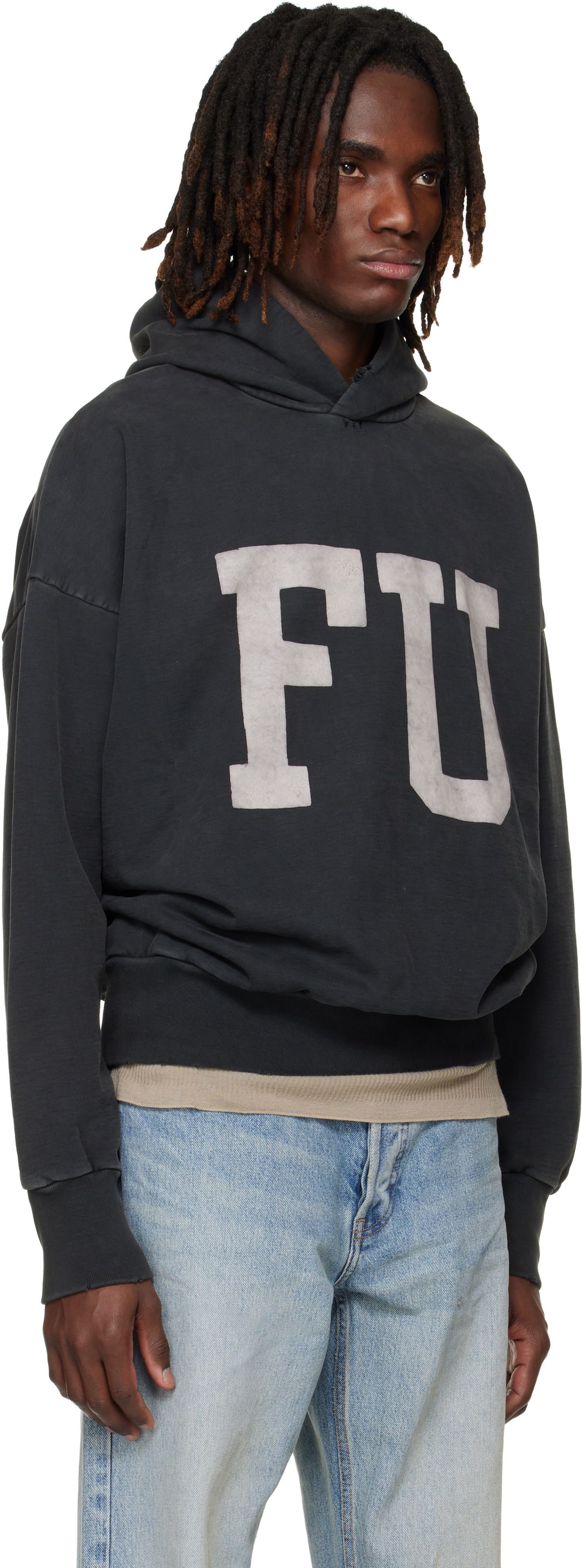 Суитчър Fear of God Oversized Distressed 'Qualified' Hoodie Черно | FG25FW12-12104BHF-001, 1