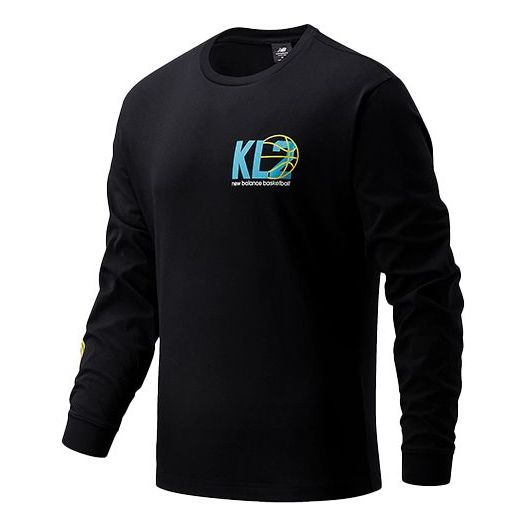 Тениска New Balance Alphabet Logo Round Neck Long Sleeve T-Shirt Черно | MT03611-BK
