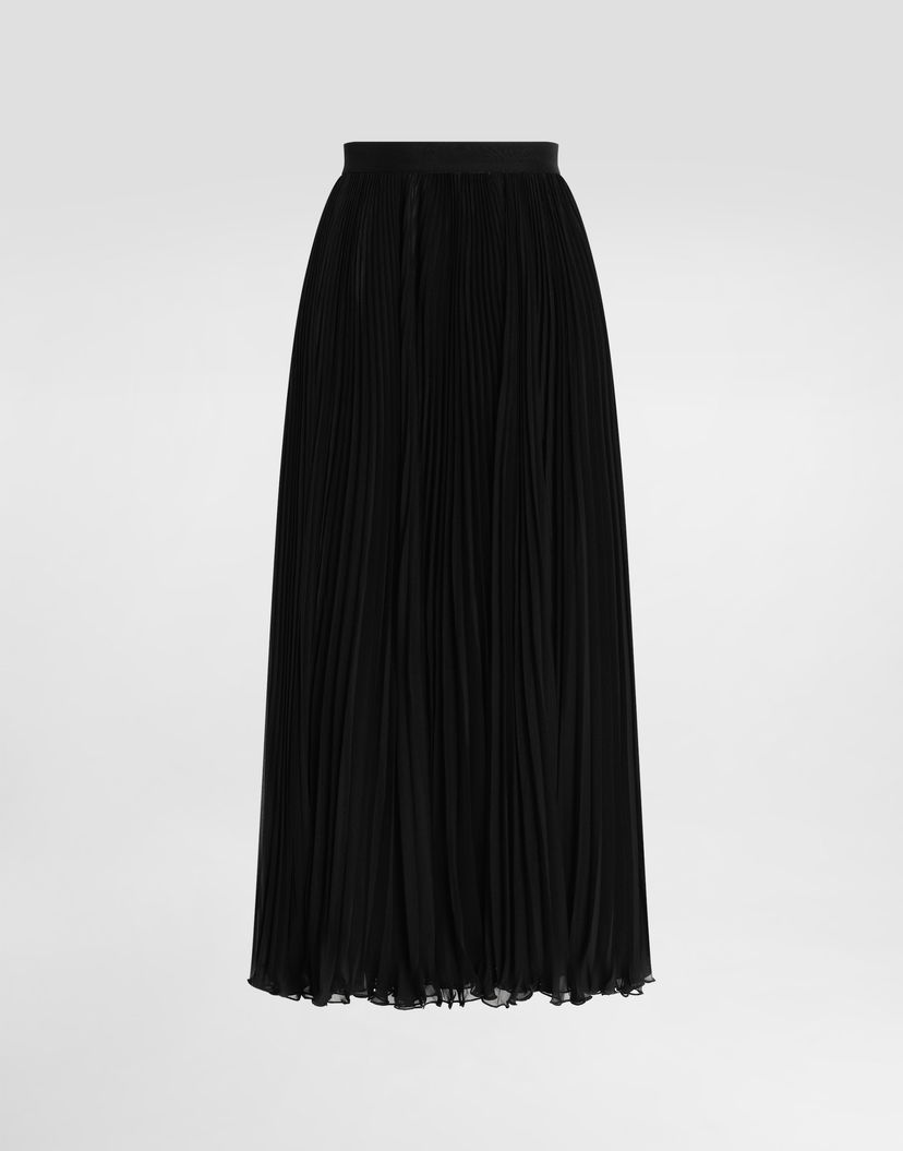 Пола Dolce & Gabbana Dolce & Gabbana Long Pleated Chiffon Skirt Черно | F4BCITFUSNWN0000