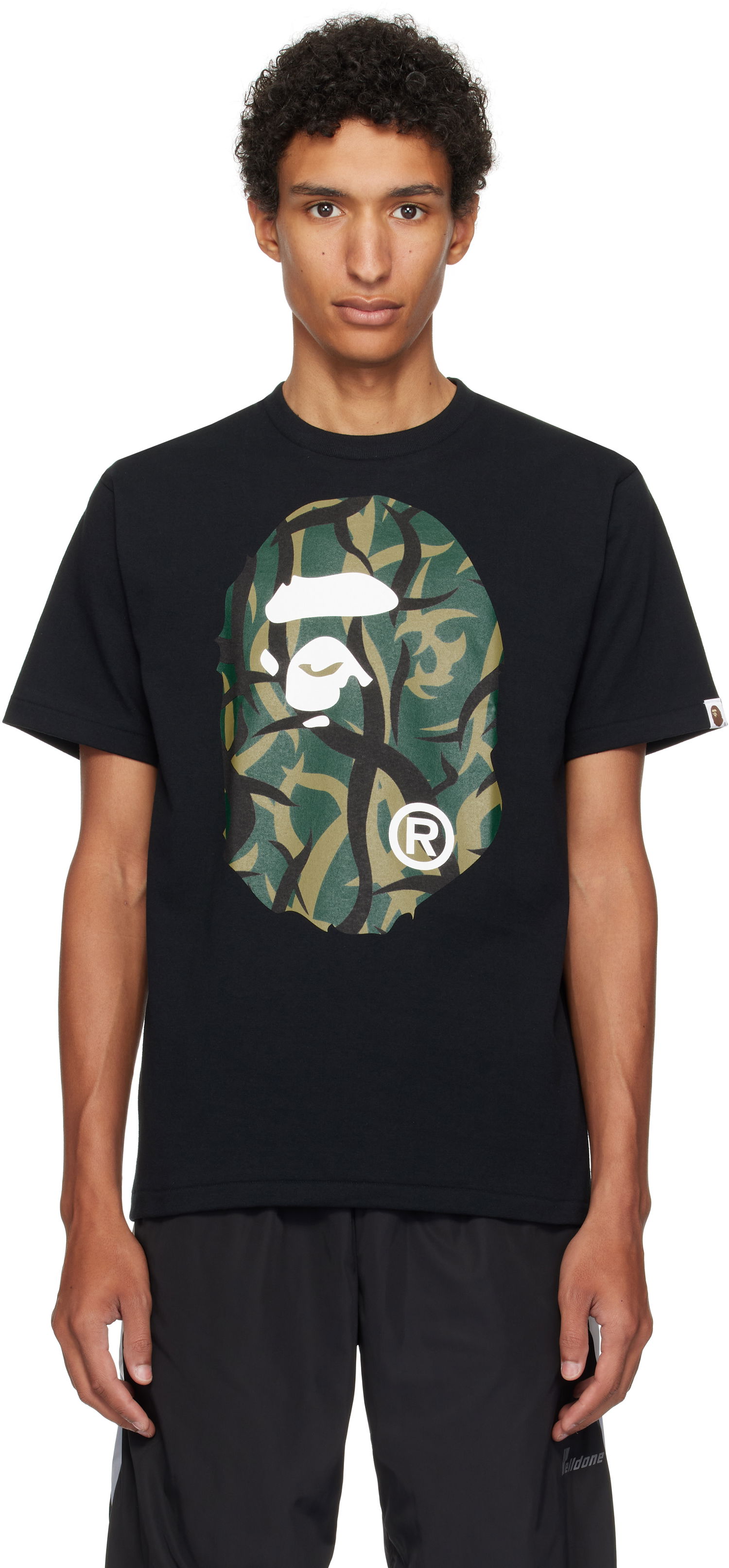 Тениска BAPE Trial Camo Big Ape Head Tee Черно | 001TEL301034M, 0