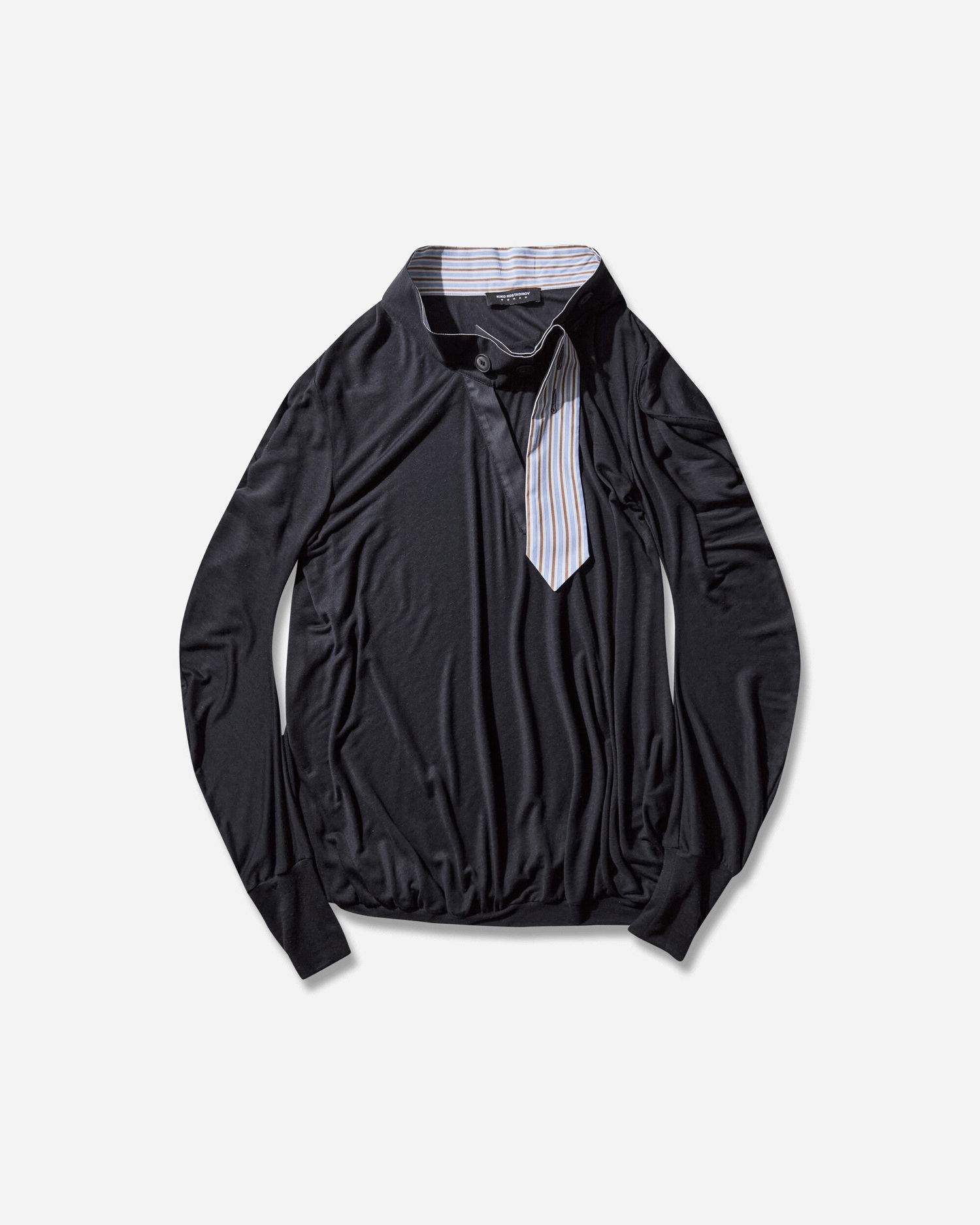 Фланелка KIKO KOSTADINOV Howe Long-Sleeve Jersey with Striped Placket Detail Черно | KKWAW25TP06 80, 1