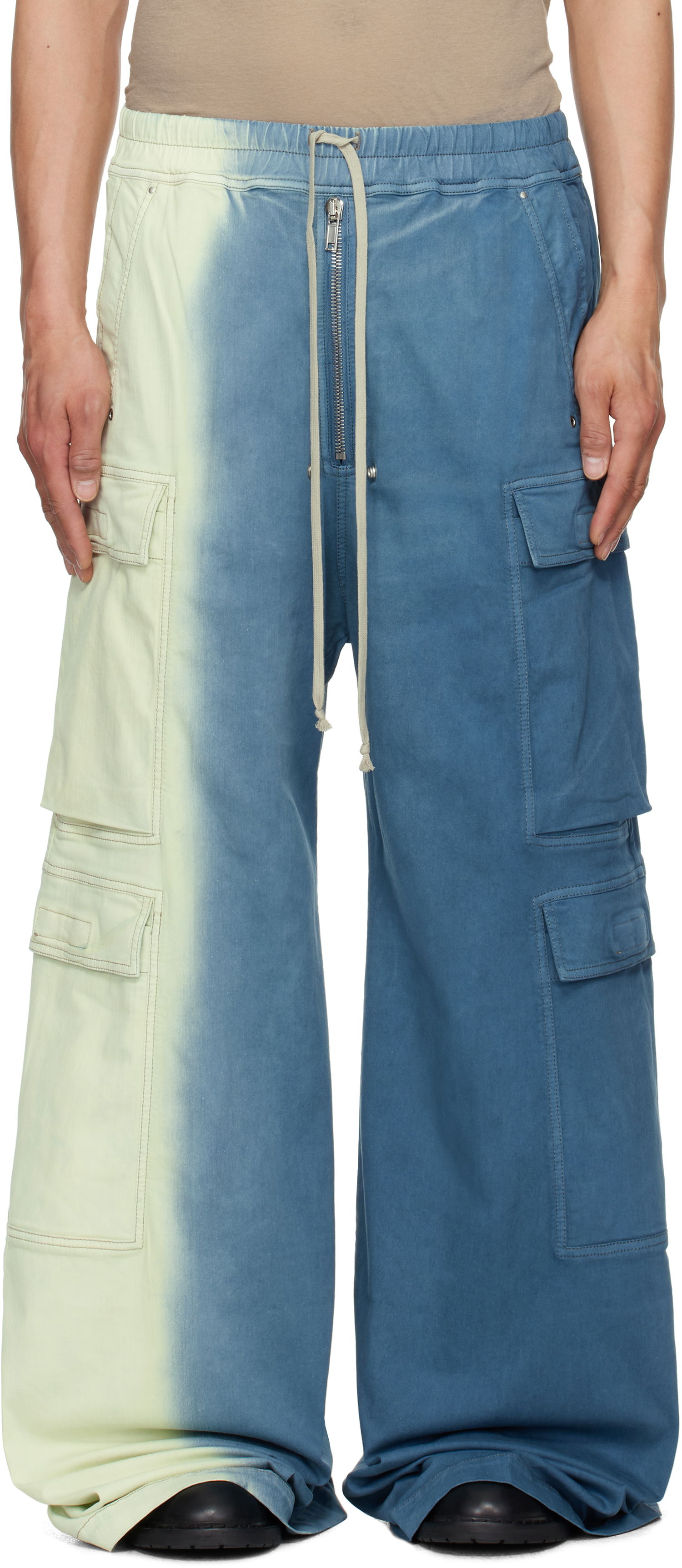 Карго панталони Rick Owens Rick Owens DRKSHDW Hollywood Double Cargo Jumbo Belas Denim Pants Синьо | DU01E3398 SDDE, 0